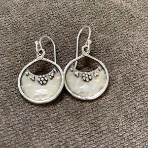 Sterling Silver Bali Dot Earrings with Flowers